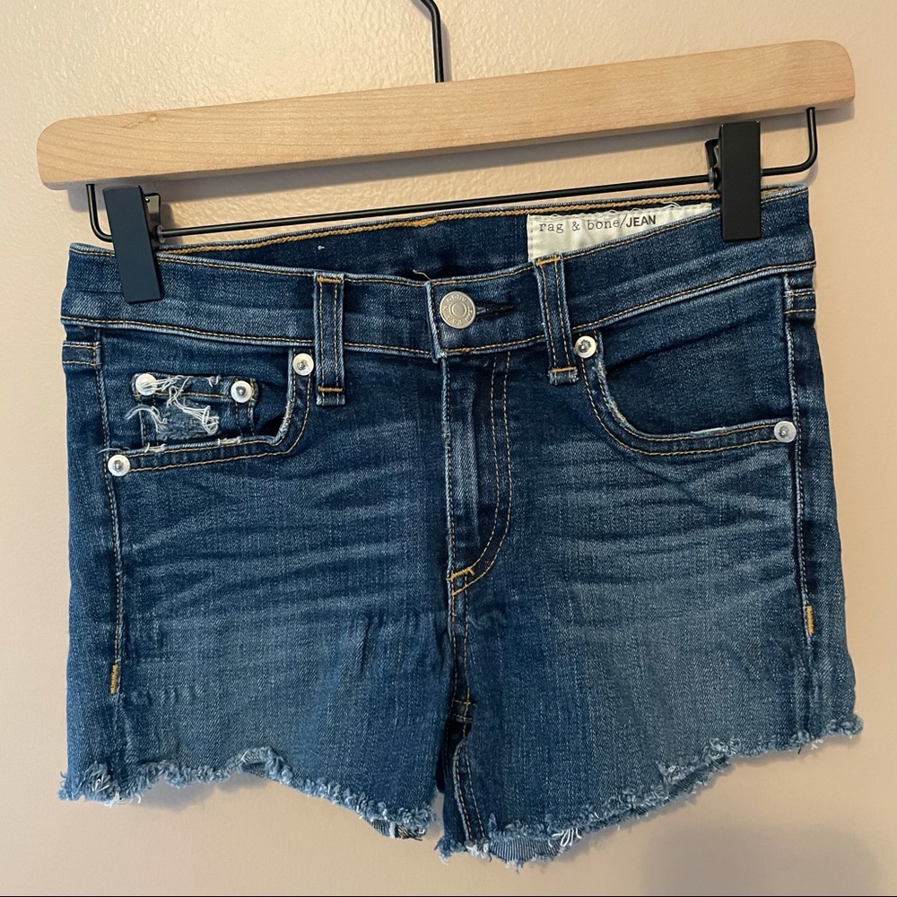 Rag & Bone Dark Wash Denim Shorts
